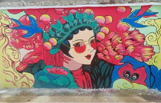 金沙墙体彩绘-网红墙