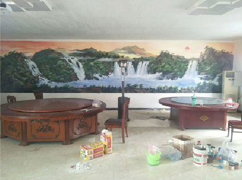 金沙墙绘-写实风景