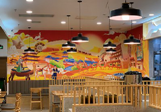 金沙商业空间彩绘介绍。